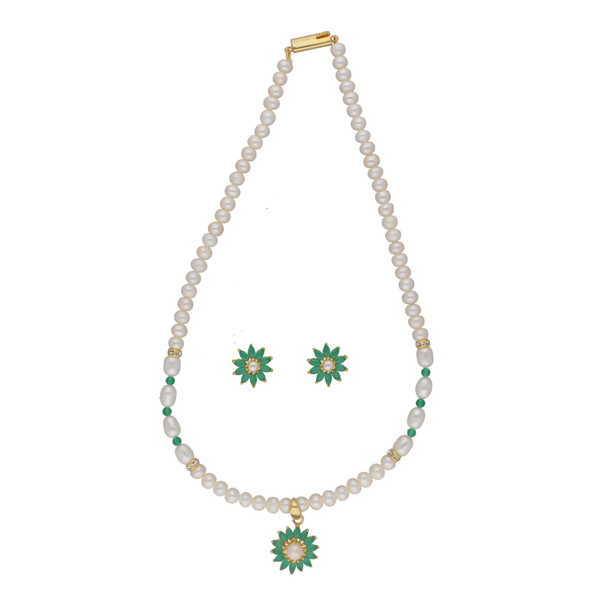 J Pearls Bahupuspa 1 Line Pearl Sets - Real Pearl Jewelry