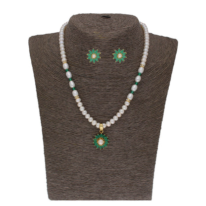 J Pearls Bahupuspa 1 Line Pearl Sets - Real Pearl Jewelry
