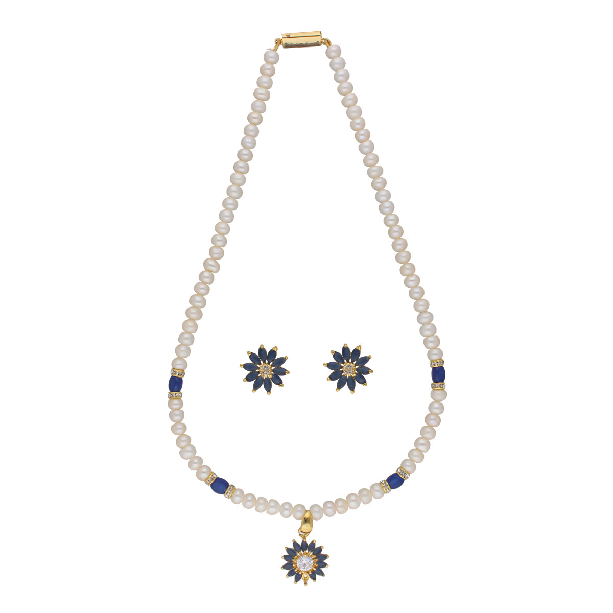 J Pearls Eeshika 1 Line Pearl Sets - Real Pearl Jewelry