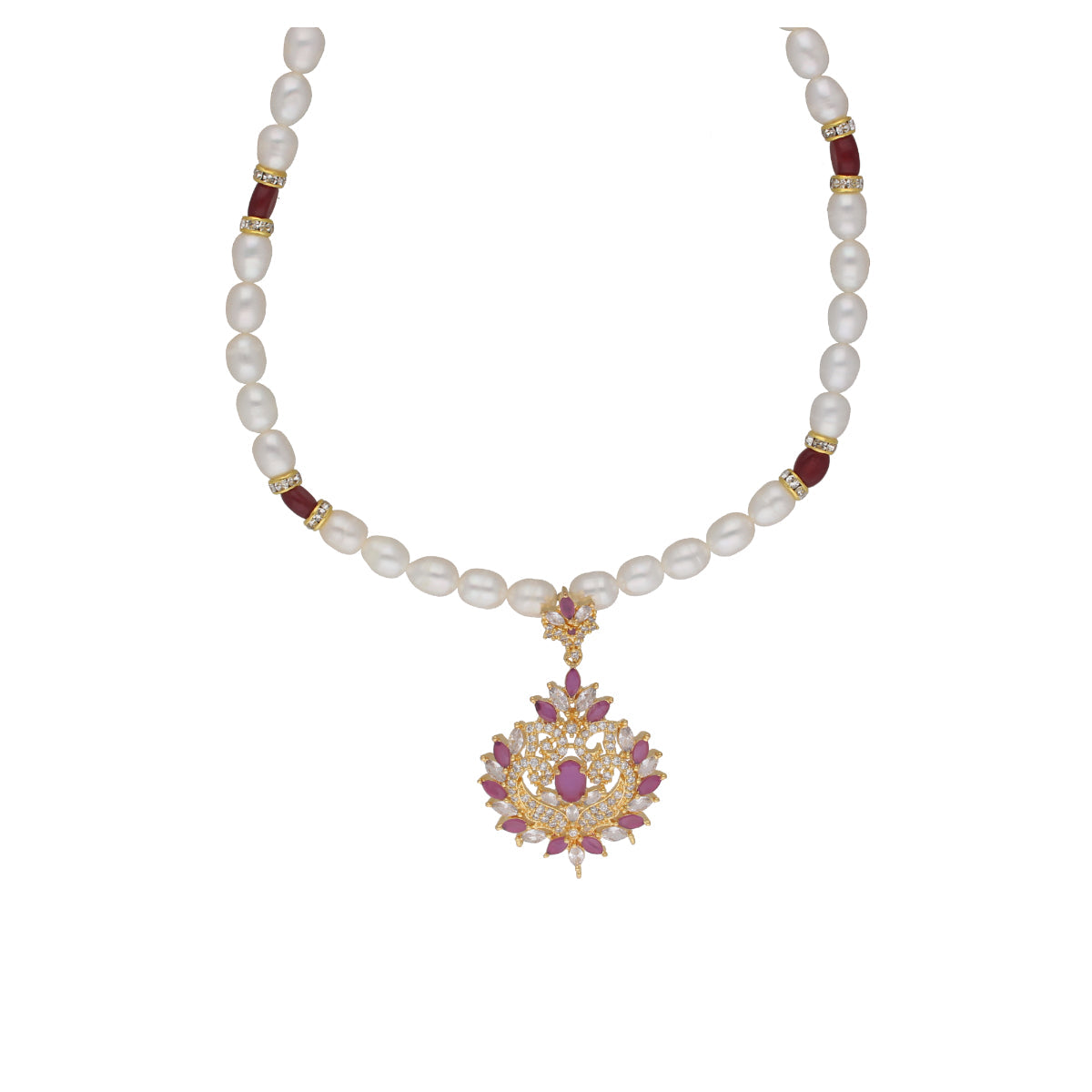 J Pearls Dheeksha 1 Line Pearl Sets - Real Pearl Jewelry