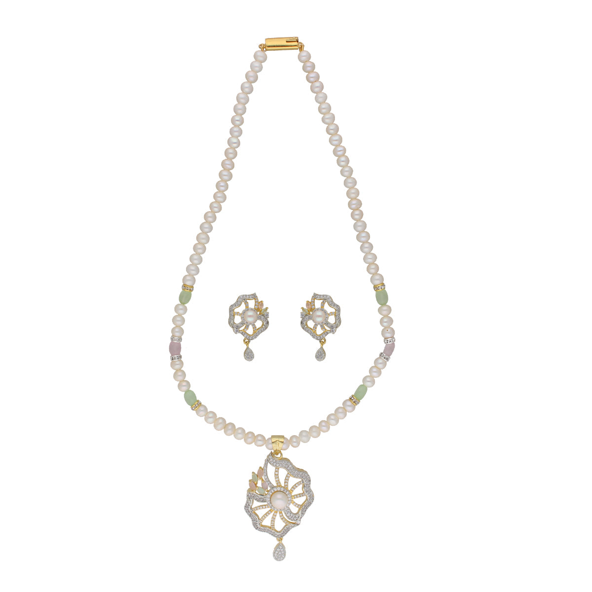 J Pearls Dheivavadivu 1 Line Pearl Sets - Real Pearl Jewelry