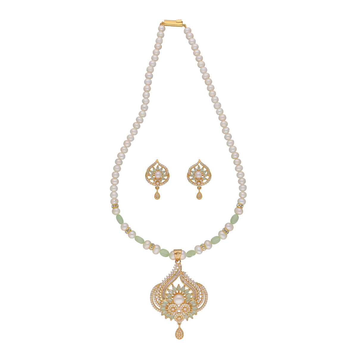 J Pearls Fatehjit 1 Line Pearl Sets - Real Pearl Jewelry