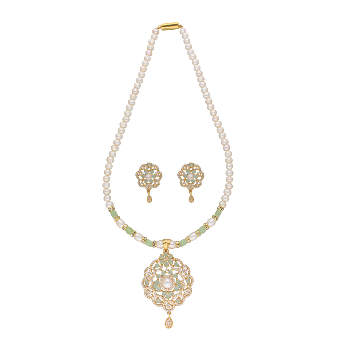 J Pearls Bahgvanti 1 Line Pearl Sets - Real Pearl Jewelry