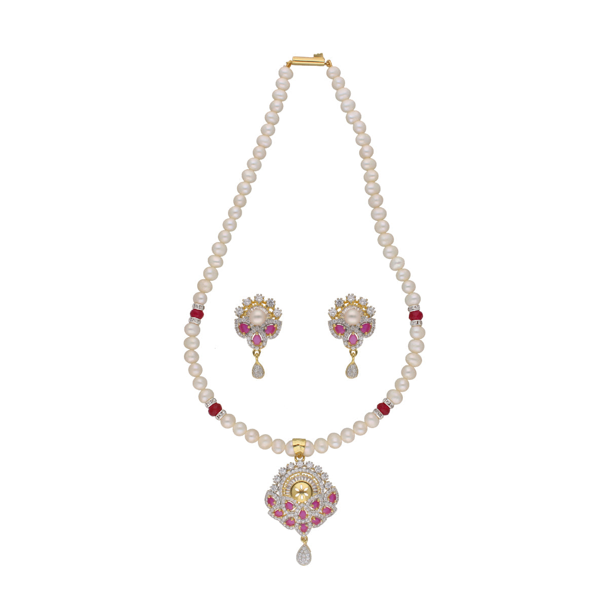 J Pearls Fatehjit 1 Line Pearl Sets - Real Pearl Jewelry