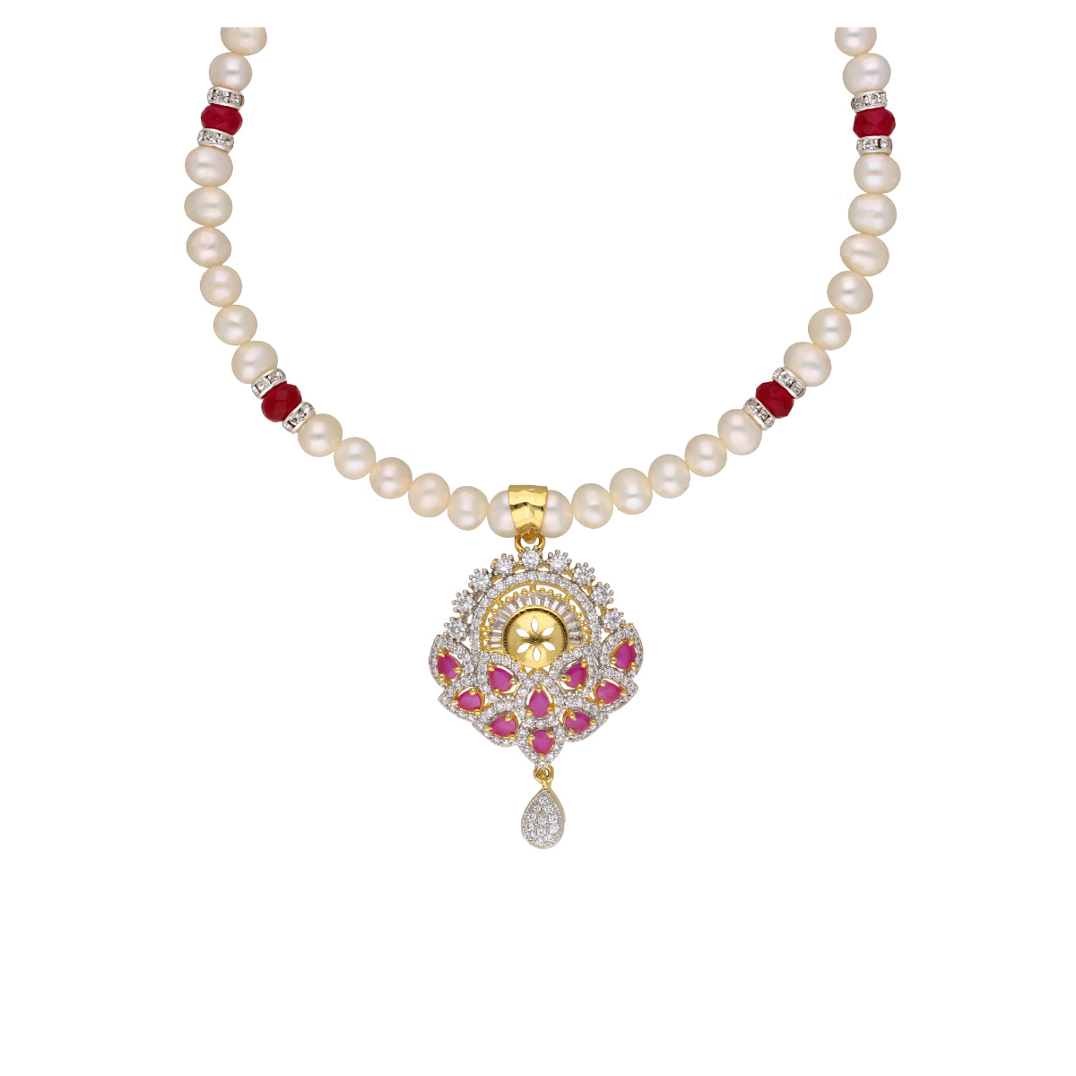 J Pearls Fatehjit 1 Line Pearl Sets - Real Pearl Jewelry
