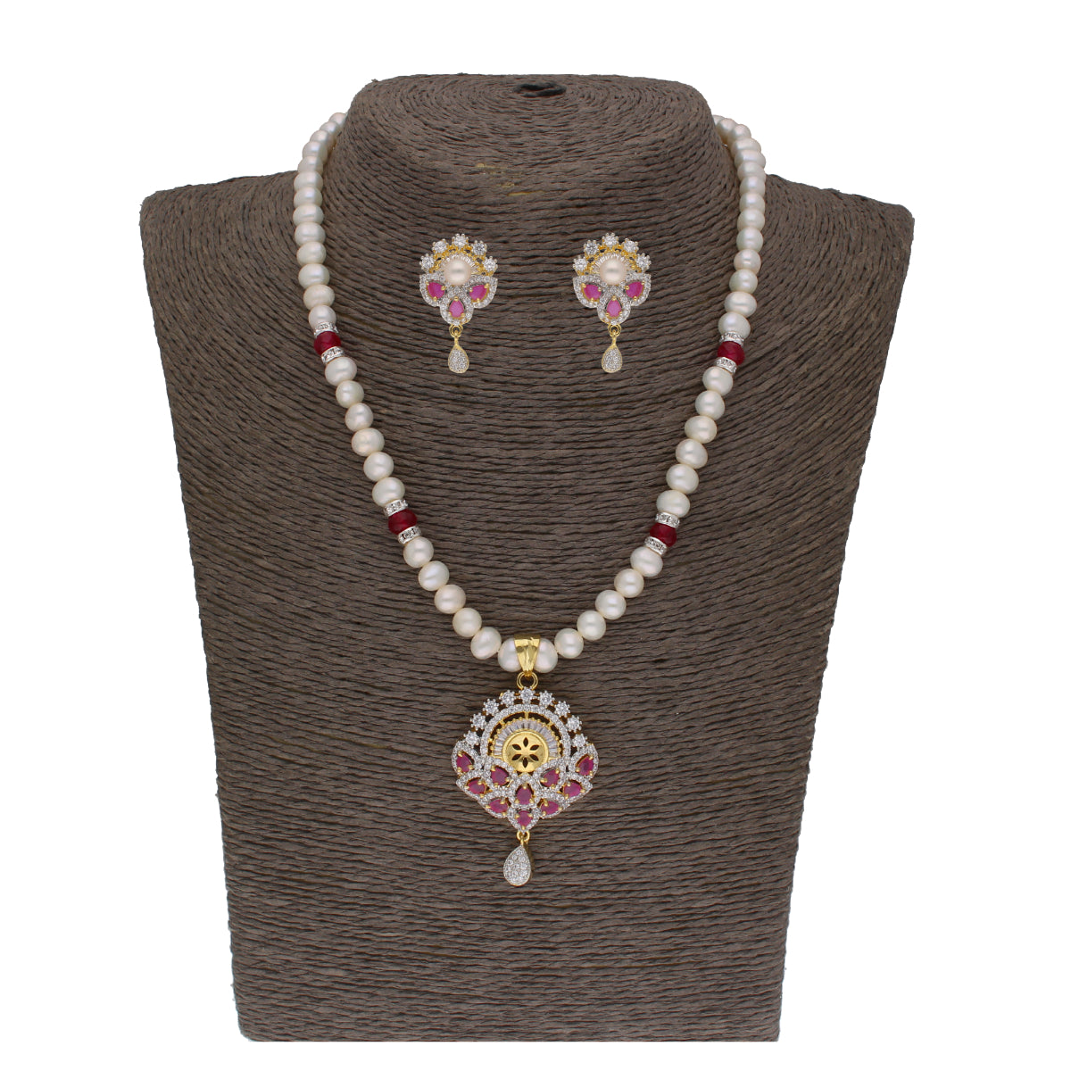 J Pearls Fatehjit 1 Line Pearl Sets - Real Pearl Jewelry