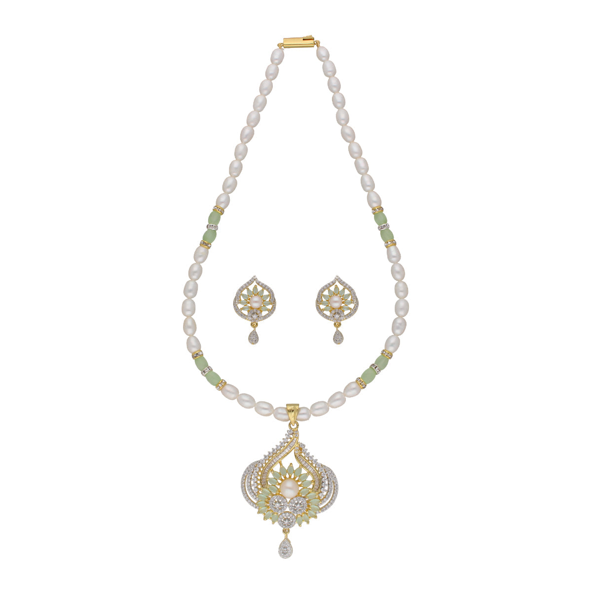 J Pearls Dhavni 1 Line Pearl Sets - Real Pearl Jewelry