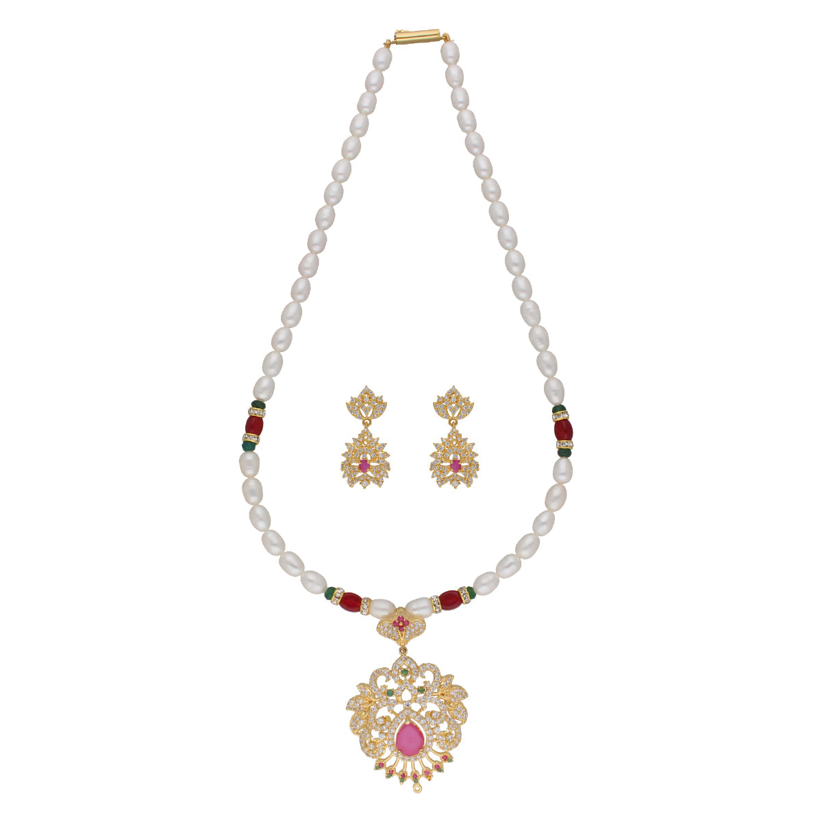 J Pearls Bahgvanti 1 Line Pearl Sets - Real Pearl Jewelry