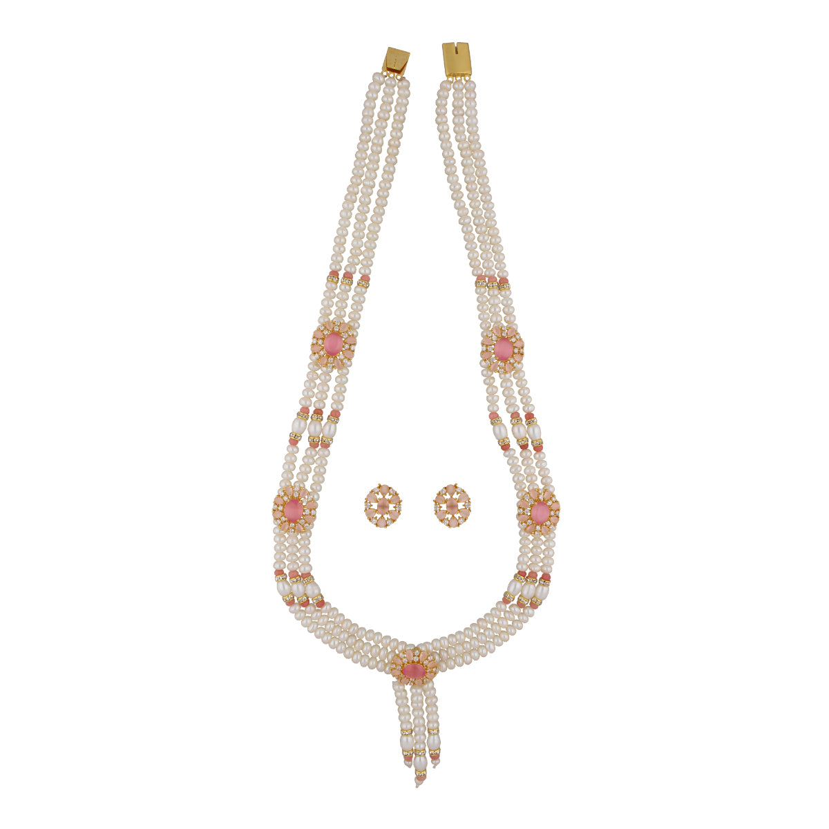J Pearls Eva 3 Lines Pearl Sets - Real Pearl Jewelry