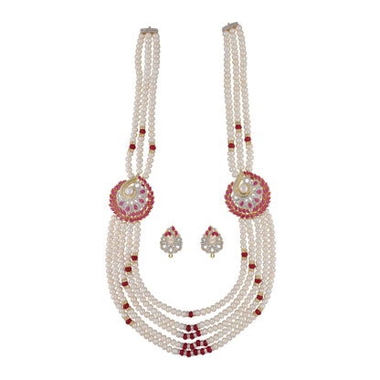 J Pearls Abarna 5 Lines Pearl Sets - Real Pearl Jewelry