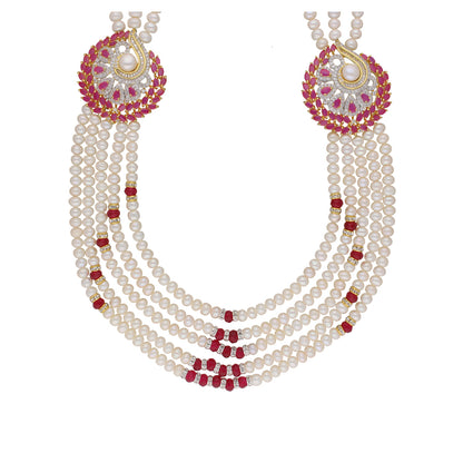 J Pearls Abarna 5 Lines Pearl Sets - Real Pearl Jewelry