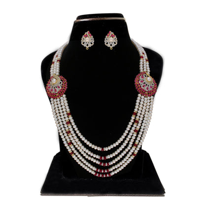 J Pearls Abarna 5 Lines Pearl Sets - Real Pearl Jewelry