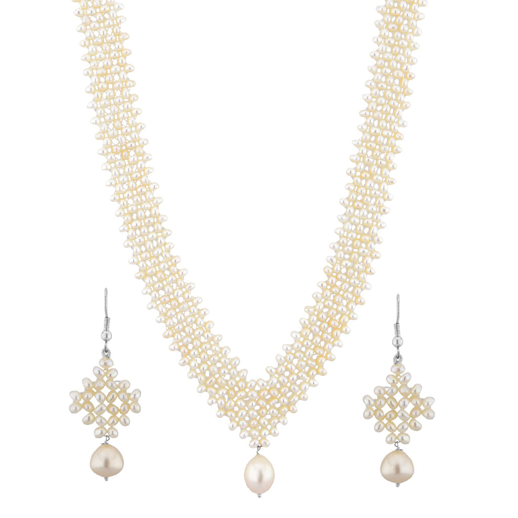 J Pearls Conventional Pearl Necklace Set - Real Pearl Jewelry