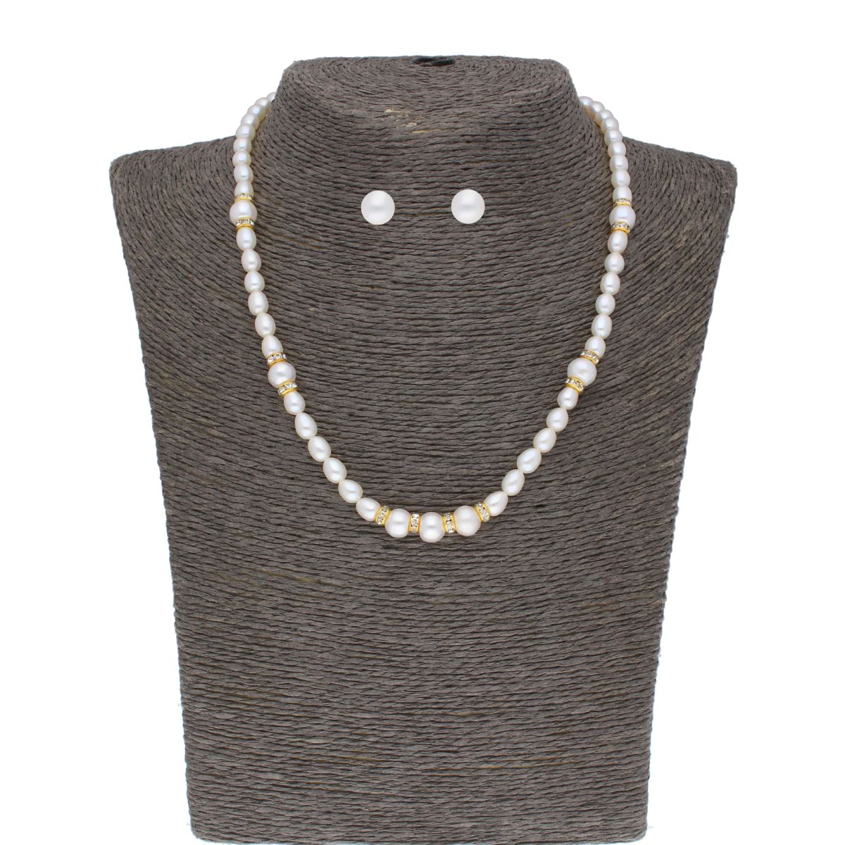 J Pearls Yashvi 1 Line Pearl Set - Real Pearl Jewelry