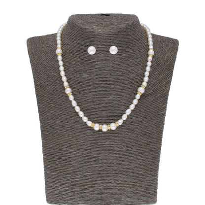 J Pearls Yashvi 1 Line Pearl Set - Real Pearl Jewelry