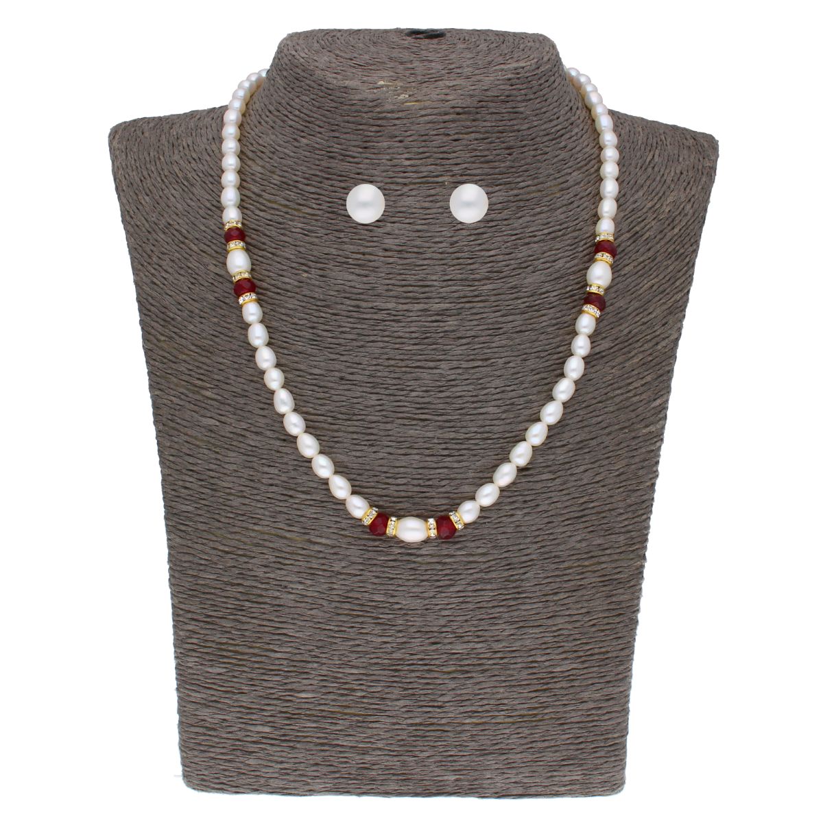 J Pearls Navishka 1 Line Pearl Set - Real Pearl Jewelry
