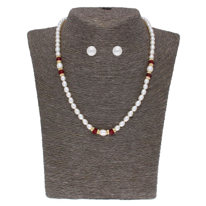 J Pearls Navishka 1 Line Pearl Set - Real Pearl Jewelry