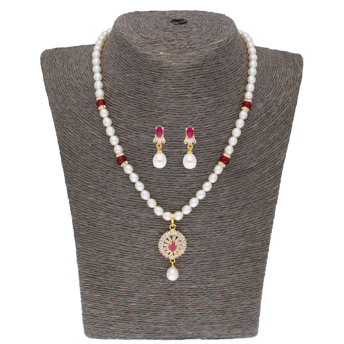 J Pearls Haarshini Pearl Set - Real Pearl Jewelry