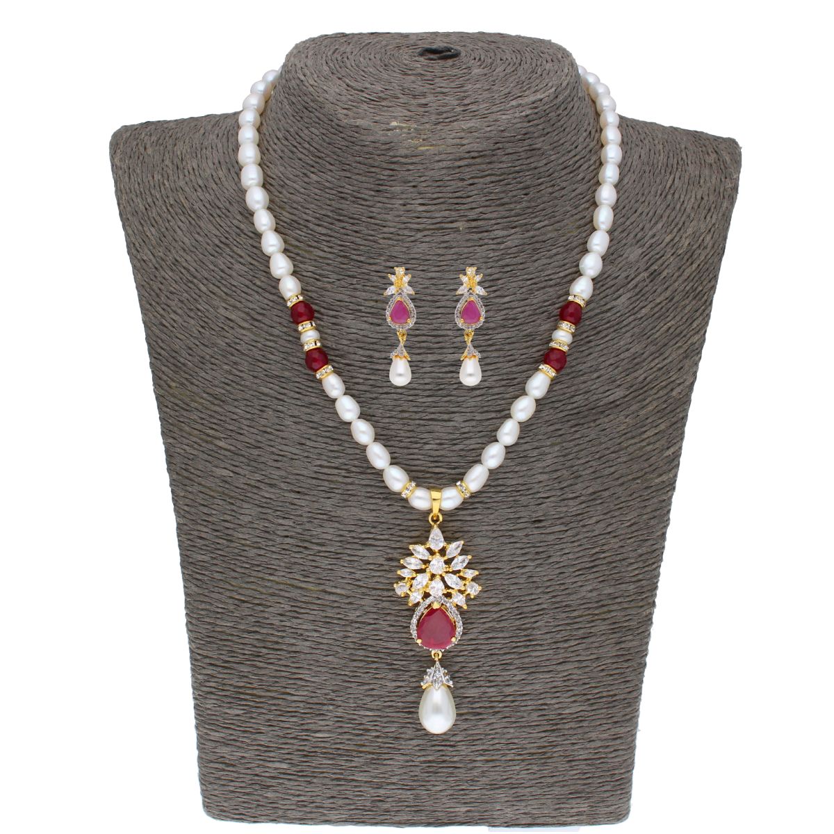J Pearls Navishka Pearl Set - Real Pearl Jewelry
