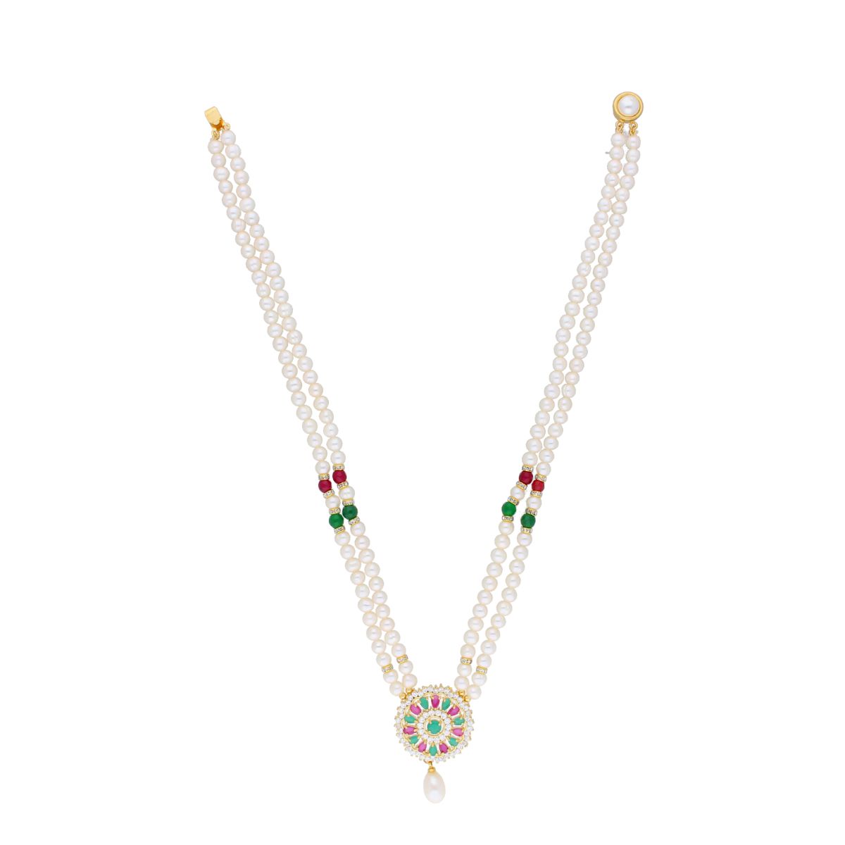 J Pearls Abeedha Pearl Set - Real Pearl Jewelry