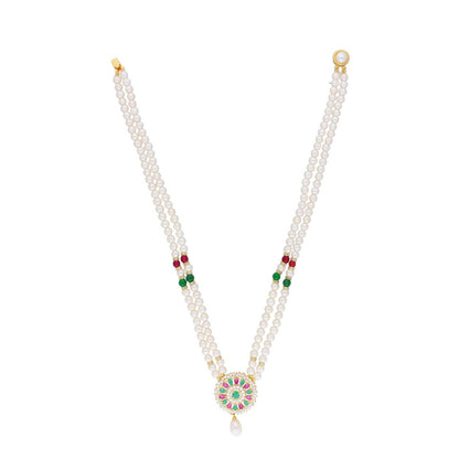 J Pearls Abeedha Pearl Set - Real Pearl Jewelry