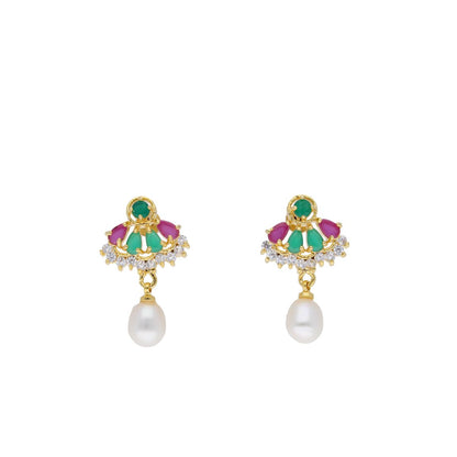 J Pearls Abeedha Pearl Set - Real Pearl Jewelry
