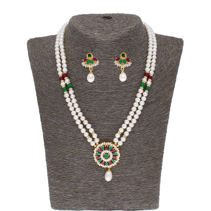 J Pearls Abeedha Pearl Set - Real Pearl Jewelry