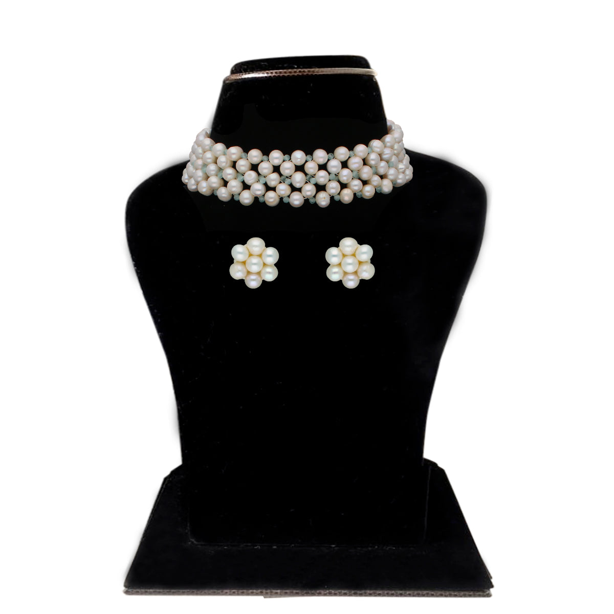J Pearls Navishka 1 Line Pearl Choker - Real Pearl Jewelry