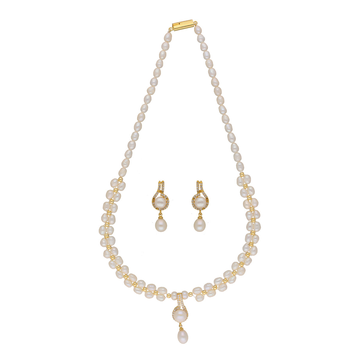J Pearls Dharti 1 Line Pearl Sets - Real Pearl Jewelry