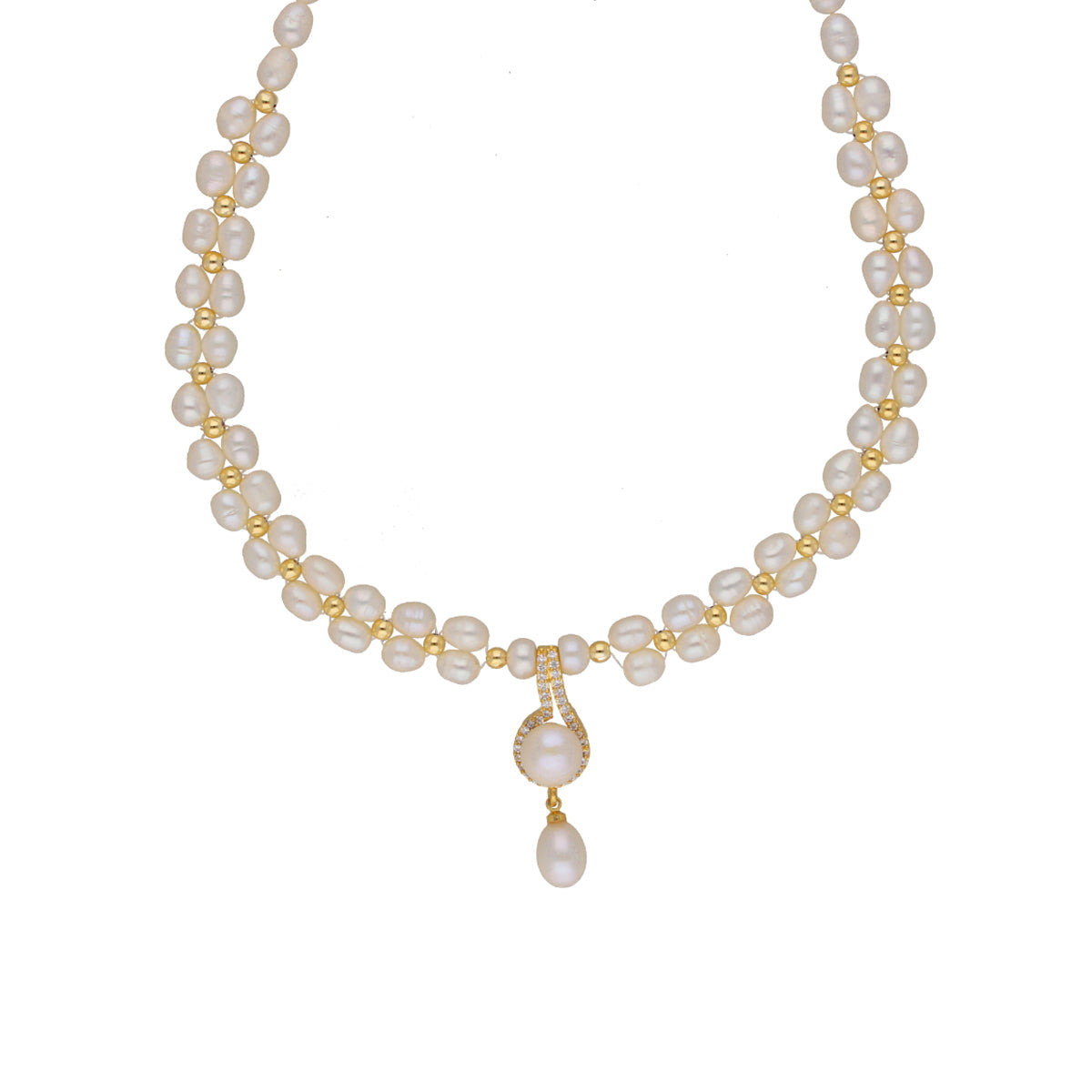 J Pearls Dharti 1 Line Pearl Sets - Real Pearl Jewelry
