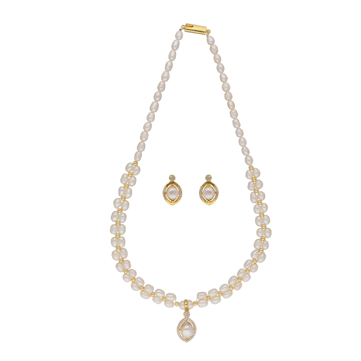 J Pearls Dhena 1 Line Pearl Sets - Real Pearl Jewelry