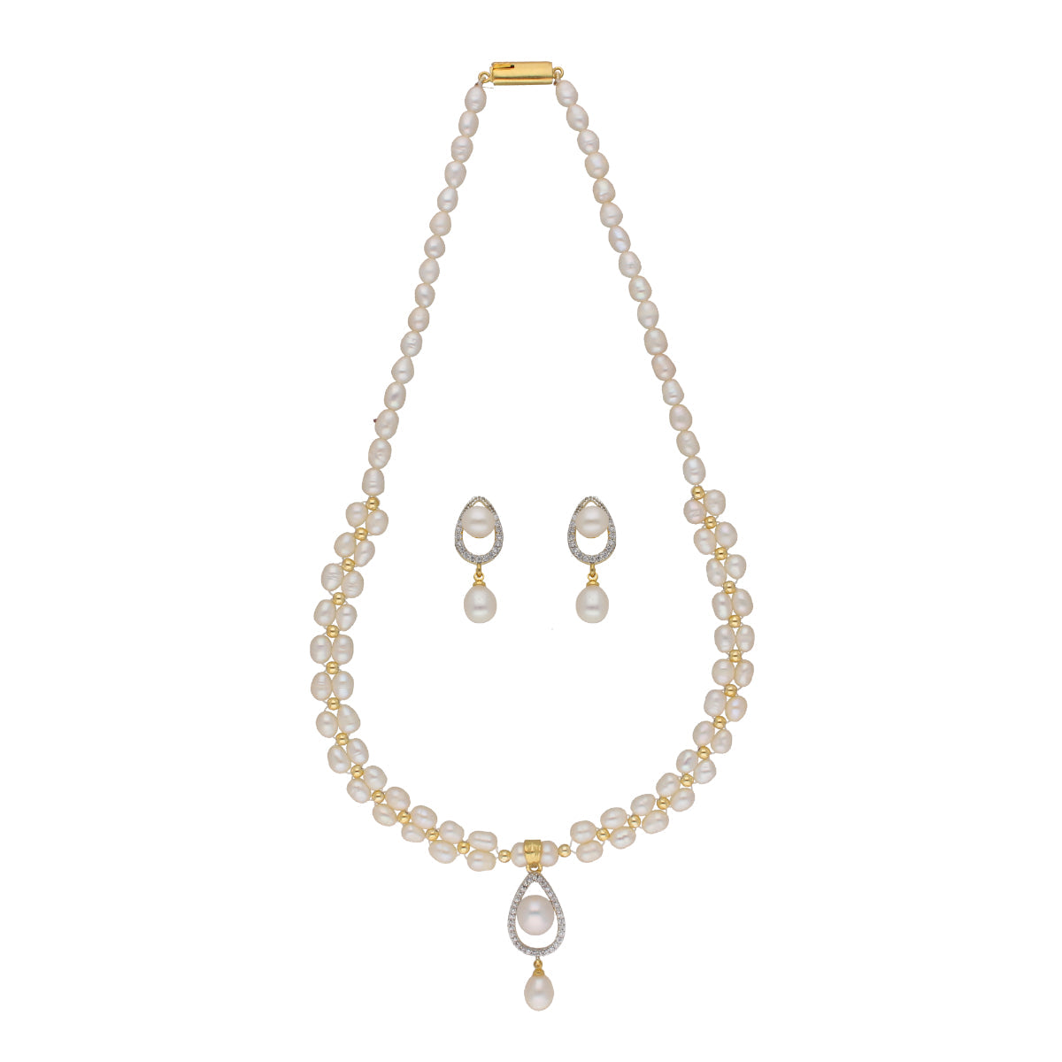 J Pearls Badarika 1 Line Pearl Sets - Real Pearl Jewelry