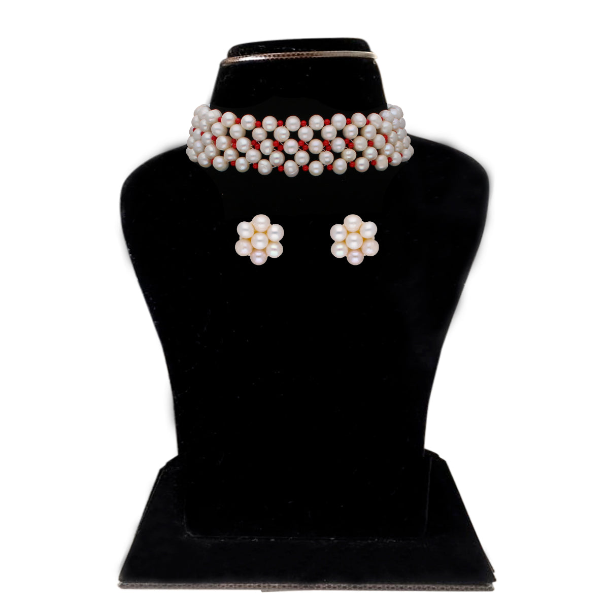 J Pearls Eeshta 1 Line Pearl Choker - Real Pearl Jewelry