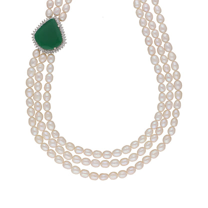 J Pearls Badari 3 Lines Pearl Set - Real Pearl Jewelry