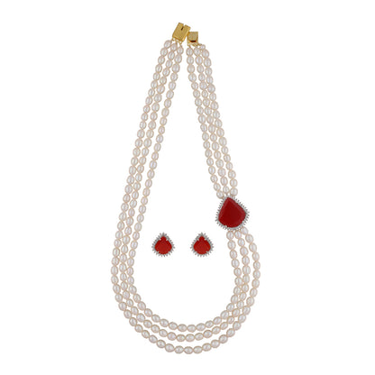 J Pearls Dheera 3 Lines Pearl Choker - Real Pearl Jewelry