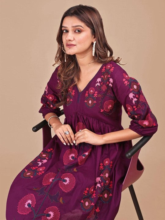 Tikhi Imli Embroidered V Neck Tunic With Trousers Co-Ords
