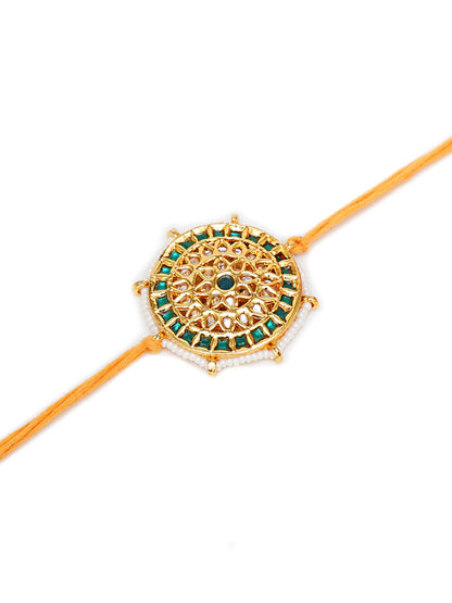 Designer kundan Rakhi - Ruby Raang