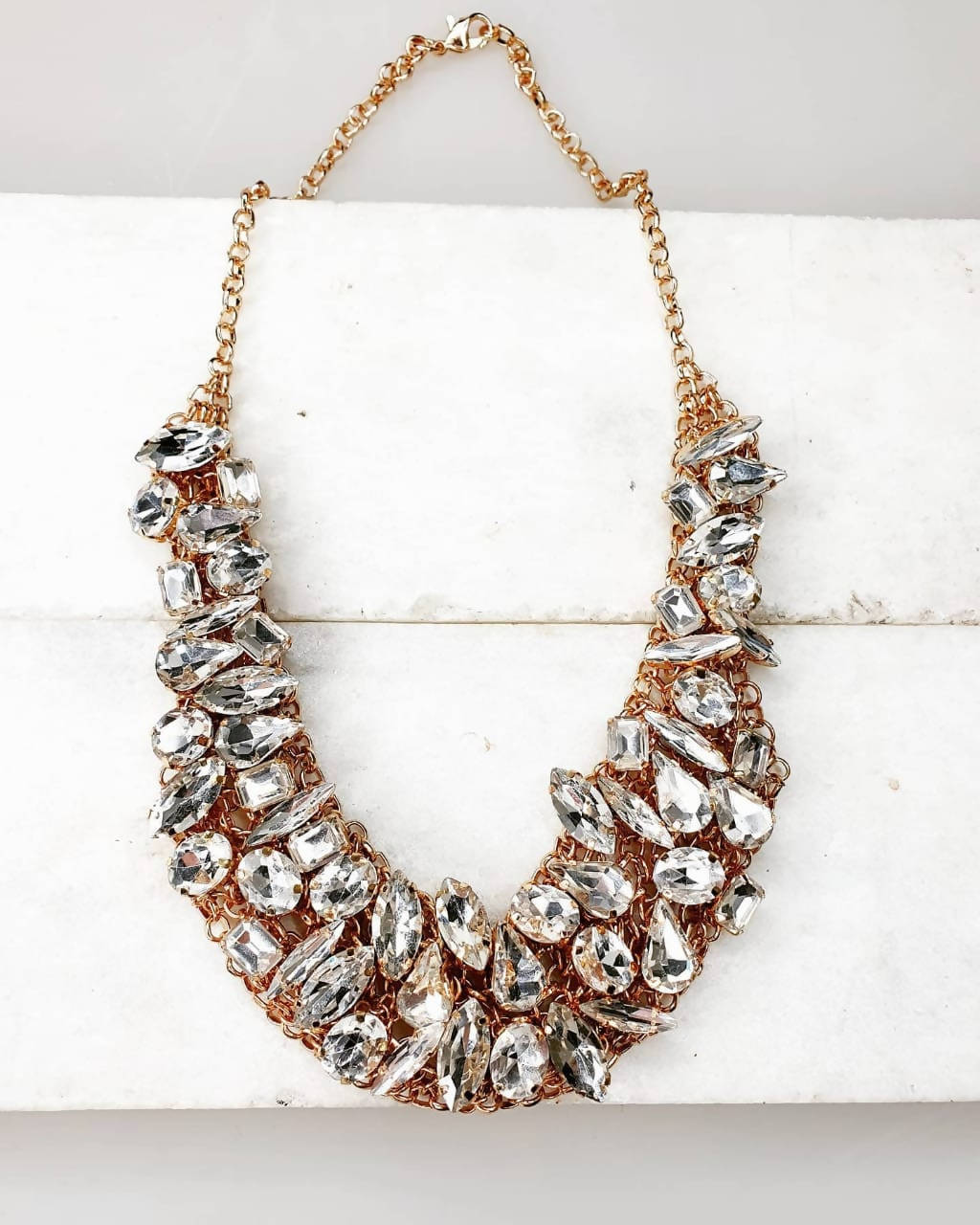 Bling Accessories Glass Statement Crystal Necklace