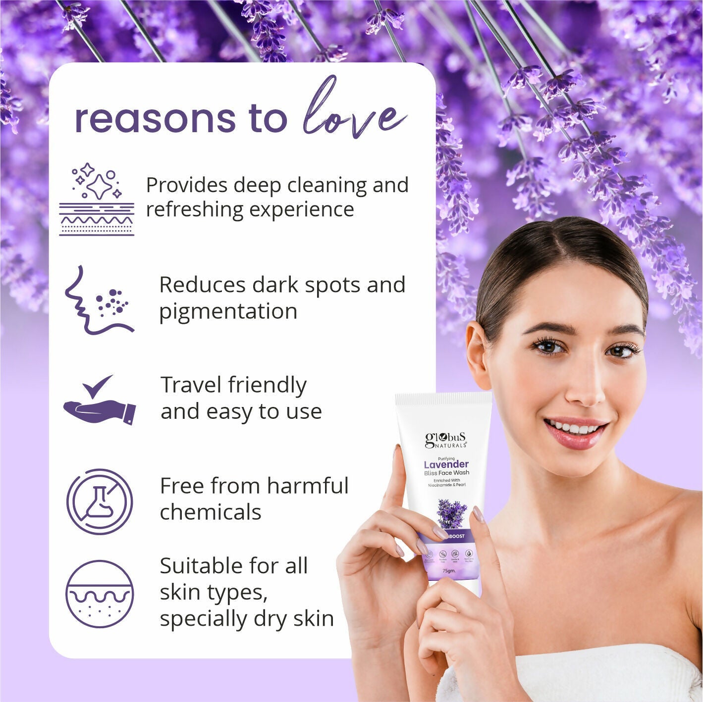 Globus Naturals Purifying Lavender Face Wash