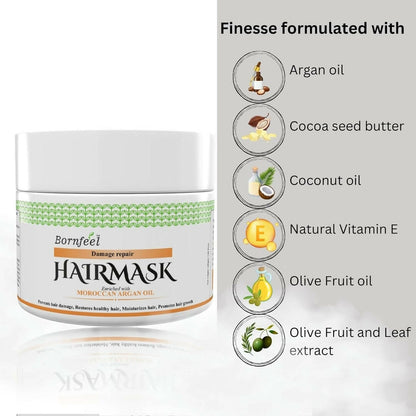 Bornfeel Damage Repair Hair Mask Enriched With Moroccan Argan Oil