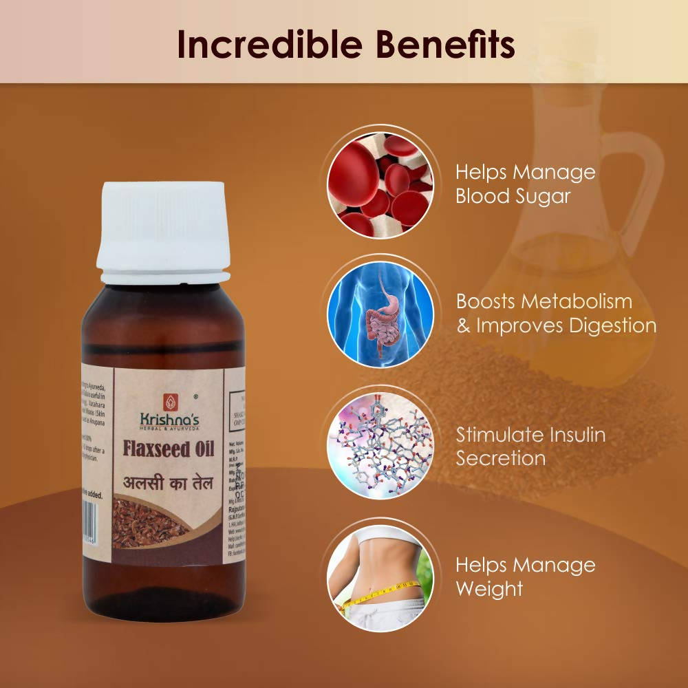 Krishna's Herbal & Ayurveda Flaxseed Oil - 50 ml
