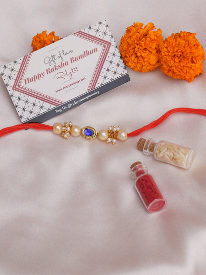 Designer kundan Rakhi - Ruby Raang