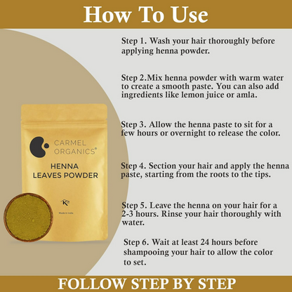 Carmel Organics Henna Leaves Powder For Hair Color