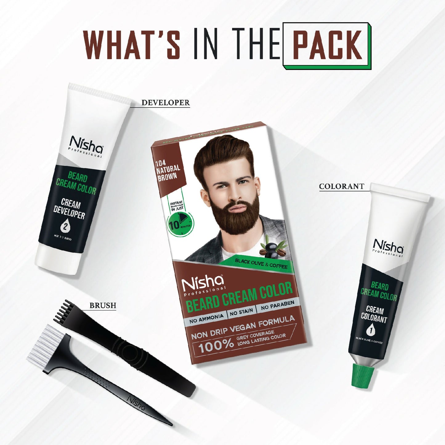 Nisha Beard Colour for Men - Natural Brown
