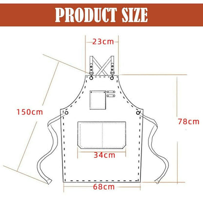 Supvox Waterproof Home Apron - Kitchen And Workshop With Tool Pockets -Black