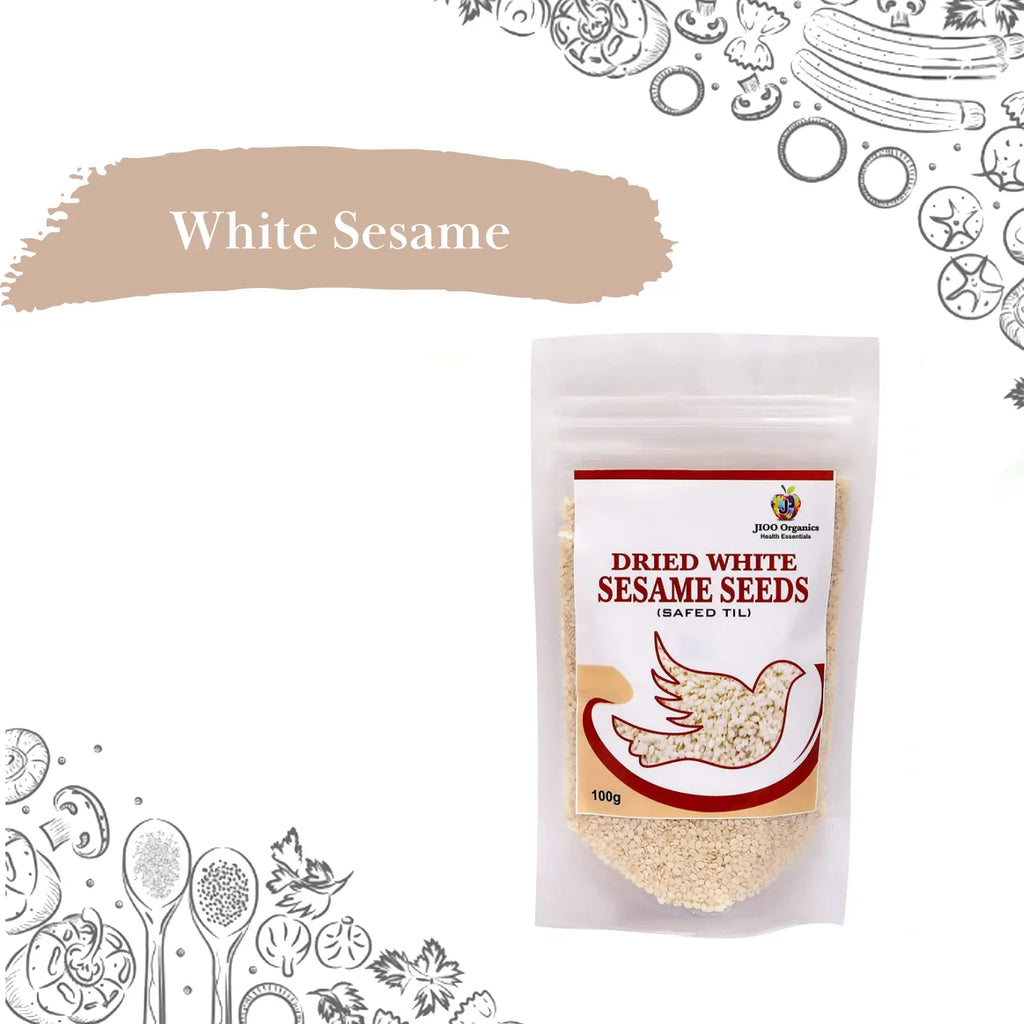 Jioo Organics White Sesame Seeds - 100 gms