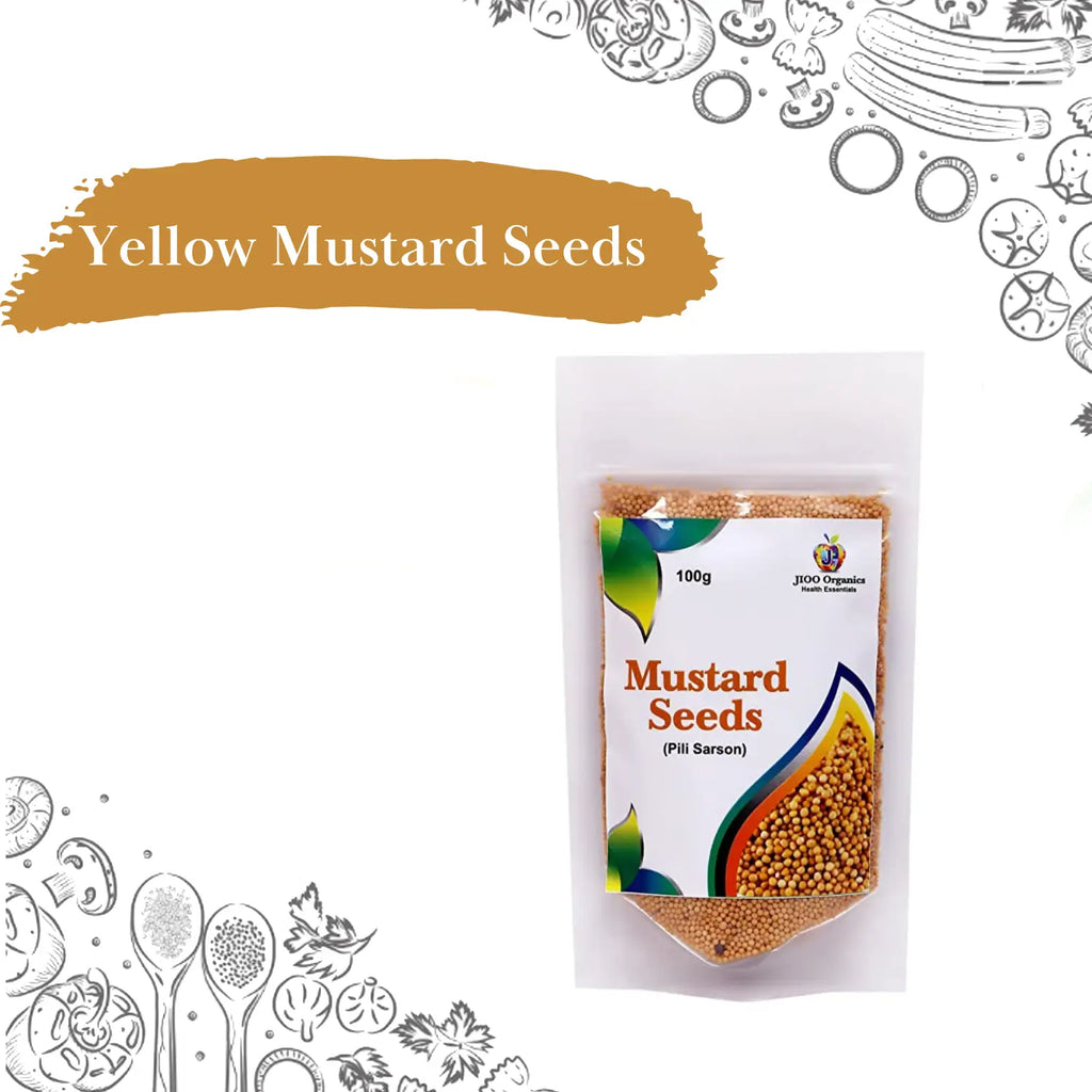Jioo Organics Yellow Mustard Seeds(Peeli Sarson) - 100 gms