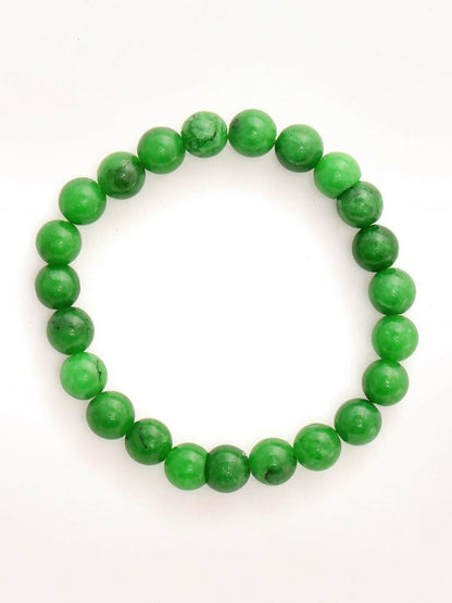 Green Jade Elastic Bracelet - Ruby Raang