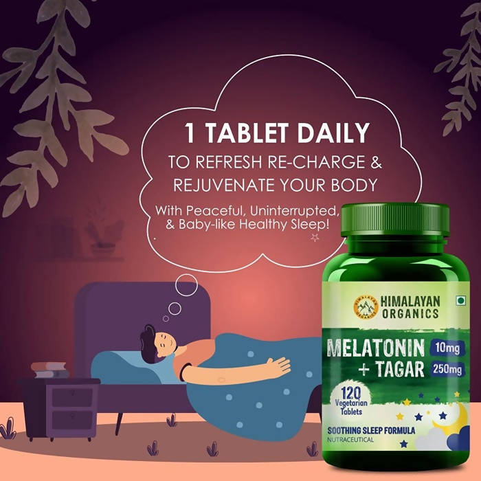 Himalayan Organics Melatonin 10 mg + Tagar - 120 Tablets