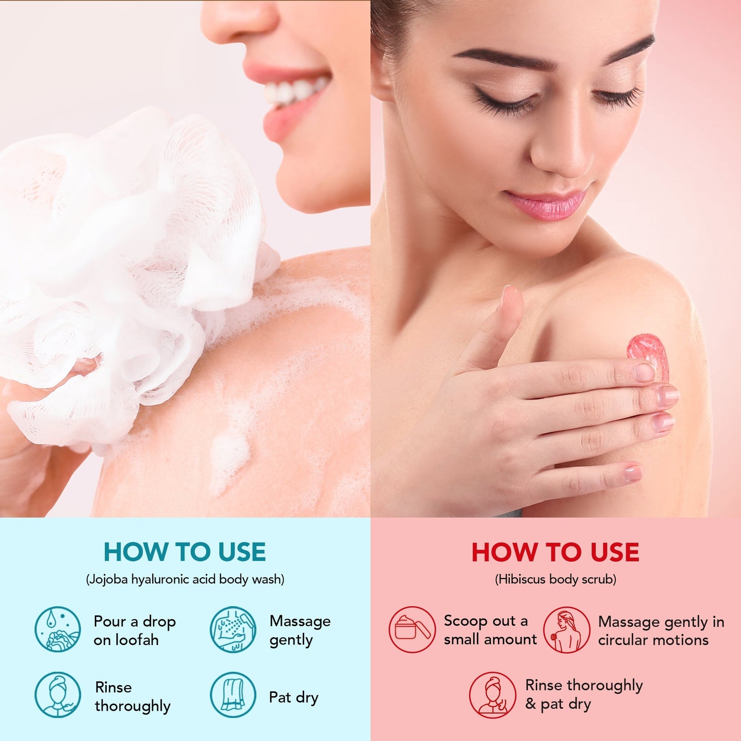 Botanic Hearth Jojoba Hyaluronic Bobywash & Hibiscus Scrub Combo